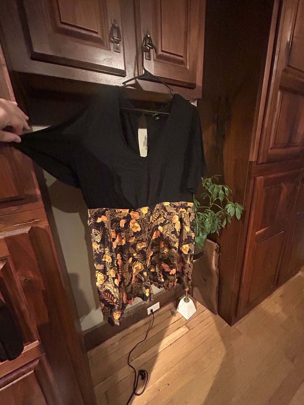 Torrid Floral Romper Size 3 Black Orange